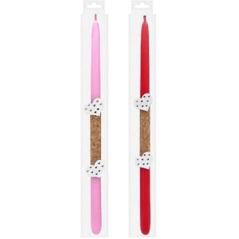 73-1915 Λαμπάδα Φελός Καρδιές 33cm