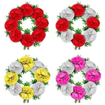 73-1551 ΠΑΚΕΤΟ ΜΕ 2  ΤΜΧ. Στεφάνι με 8 Γαρύφαλλα 40cm