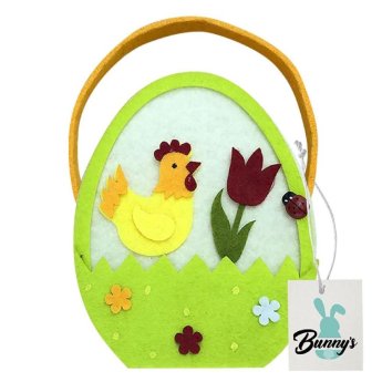 73-1473 ΠΑΚΕΤΟ ΜΕ 6  ΤΜΧ. Καλάθι Κότα-Λουλούδι με Χέρι 18x11x7cm