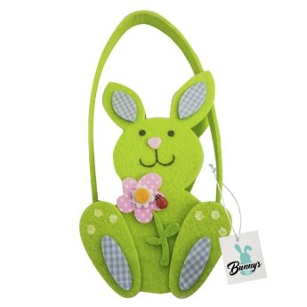 73-1474 ΠΑΚΕΤΟ ΜΕ 6  ΤΜΧ. Καλάθι Λαγός Τσόχινο με Χερούλι 10x21x6.5cm 21x10x6.5cm