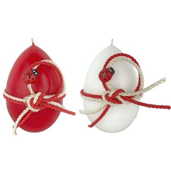 73-1410 Κερί Αυγό Πασχαλίτσα με Σχοινάκι 9cm