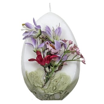 73-1306 Κερί Αυγό Λουλούδια ν.8 12cm