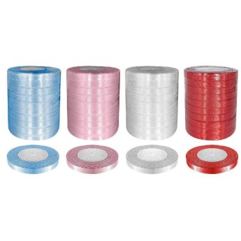 19-173 ΠΑΚΕΤΟ ΜΕ 10  ΤΜΧ. Κορδέλα Λεπτή Σατέν Μονόχρωμη 23mx1cm