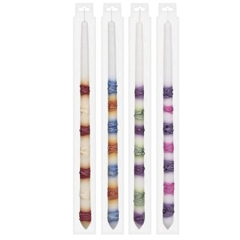 73-1181 Λαμπάδα Ανάγλυφη Δαχτυλίδια Πιτσιλωτή 40cm