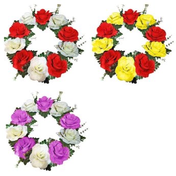 73-974 Στεφάνι 10 Τριαντάφυλλα 35cm