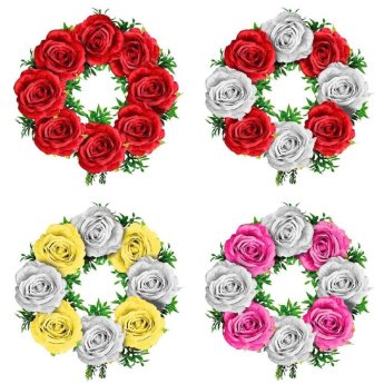 73-779 ΠΑΚΕΤΟ ΜΕ 2  ΤΜΧ. Στεφάνι Τριαντάφυλλα 40cm