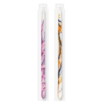 73-423 Λαμπάδα Λευκή Πιτσιλωτή. 40cm