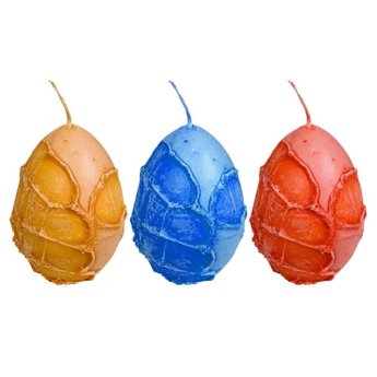 73-740 ΠΑΚΕΤΟ ΜΕ 12  ΤΜΧ. Κερί Αυγό Χρωματιστό 5x6cm 6x5cm