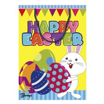 73-597 ΠΑΚΕΤΟ ΜΕ 12  ΤΜΧ. Τσάντα Δώρου Χάρτινη Πασχαλινή -23cm- 23x17x8cm