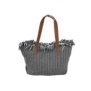 42-3118 Τσάντα Παραλίας Cotton Μπλε με Κρόσια 52x35x14cm
