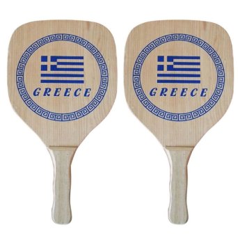 42-328 Ρακέτες Ξύλινες Παραλίας Greece -410gr/Ρακέτα.  40x22x1.2cm