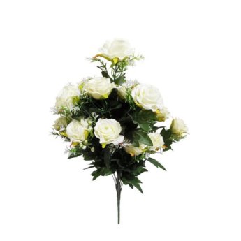 1233-15 ΤΕΧΝΗΤΟ ΦΥΤΟ ΜΠΟΥΚΕΤΟ 18 ΚΕΦΑΛΙΑ ΛΕΥΚΟ 66CM