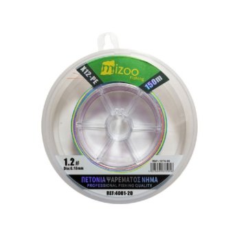 1375-05 MIZOO FISHING ΝΗΜΑ ΨΑΡΕΜΑΤΟΣ ΠΟΛΥΧΡΩΜΟ X12-PE 150M 1.2- O.18MM