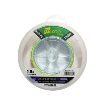1375-05 MIZOO FISHING ΝΗΜΑ ΨΑΡΕΜΑΤΟΣ ΠΟΛΥΧΡΩΜΟ X12-PE 150M 1.0- O.16MM