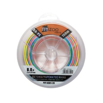1375-04 MIZOO FISHING ΝΗΜΑ ΨΑΡΕΜΑΤΟΣ ΠΟΛΥΧΡΩΜΟ X8-PE 150M 8.0- O.47MM