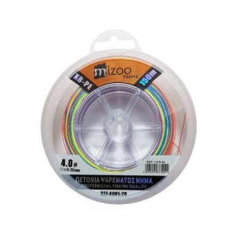 1375-04 MIZOO FISHING ΝΗΜΑ ΨΑΡΕΜΑΤΟΣ ΠΟΛΥΧΡΩΜΟ X8-PE 150M 4.0- O.32MM