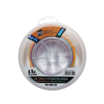 1375-04 MIZOO FISHING ΝΗΜΑ ΨΑΡΕΜΑΤΟΣ ΠΟΛΥΧΡΩΜΟ X8-PE 150M 3.5- O.30MM