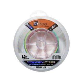 1375-04 MIZOO FISHING ΝΗΜΑ ΨΑΡΕΜΑΤΟΣ ΠΟΛΥΧΡΩΜΟ X8-PE 150M 1.5- O.20MM