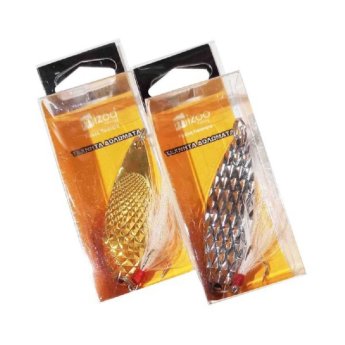 1374-83 MIZOO FISHING ΤΕΧΝΗΤΟ ΔΟΛΩΜΑ ΑΣΗΜΙ - ΧΡΥΣΟ 6CM
