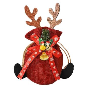 93-3950 Τσαντάκι Λινάτσα Πουγκί Xmas