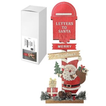93-3893 ΠΑΚΕΤΟ ΜΕ 6 ΤΜΧ. Διακοσμητικό Ξύλινο Letters to Santa 40x17x6cm