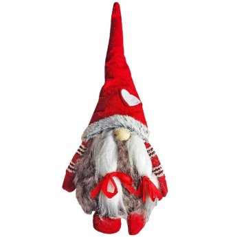 93-3919 Φιγούρα Gnome με Πλεξούδες Καρδιά 34cm