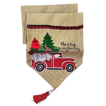 93-3944 Runner Διακόσμησης Τραπεζιού Λινάτσα Santa car 180x35cm