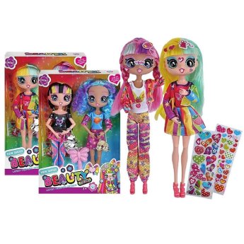 72-2100 Σετ 2 Μοντέρνες Κούκλες με Στίκερς 20x29x5cm