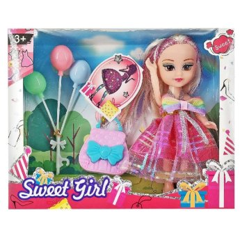 78-244 Κούκλα 15cm Μπαλόνια ΚΑΙ Αξεσουάρ 20x15x5cm