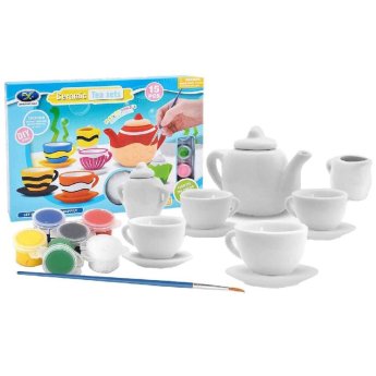 77-1297 Κεραμικό σετ Τσαγιού Χρωματισμού 15τεμ 29x20x5cm