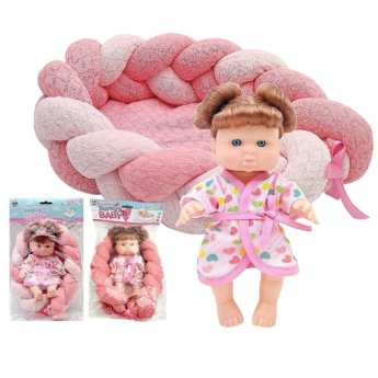 78-236 ΚΟΥΚΛΑ 20cm με Κρεβατάκι σε Σακούλα 20x36x7cm