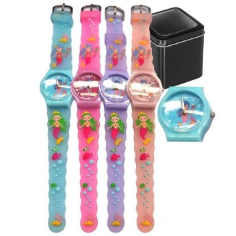 20-1384 Ρολόι Χειρός Γοργόνα σε Μεταλλικό Κουτί