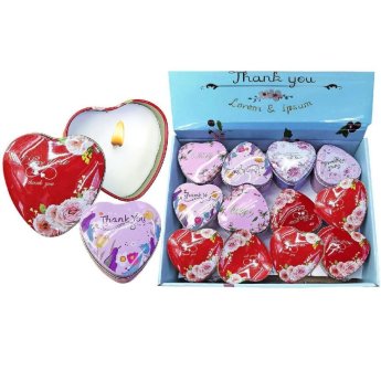 37-488 ΠΑΚΕΤΟ ΜΕ 12 ΤΜΧ. Κερί Αρωματικό σε Μεταλλικό Κουτί Καρδιά 7.5x7.5x4cm