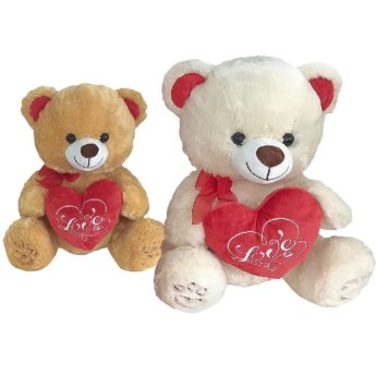 79-499 Αρκουδάκι Λούτρινο με Καρδιά 30cm