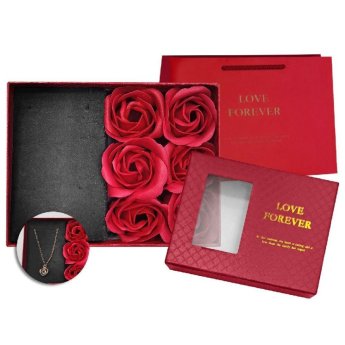 22-3047 Κουτί με 6 Τριαντάφυλλα  -  Χώρο για Κόσμημα 13x10x4.5cm