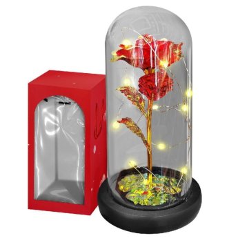 22-3004 Λουλούδι σε Γυάλα με φως 22x11cm