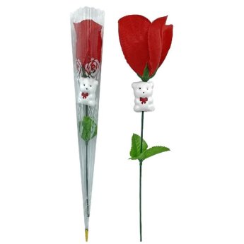 22-555 ΠΑΚΕΤΟ ΜΕ 24 ΤΜΧ. Τριαντάφυλλο με Αρκούδο 39cm