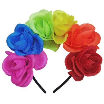 3-2697 Στέκα με 6 Πολύχρωμα Λουλούδια 20x18cm