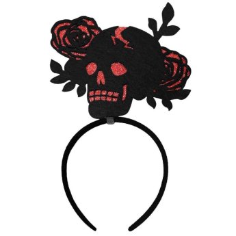 3-2683 Στέκα με Κόκκινα Τριαντάφυλλα  -  Νεκροκεφαλή 16x25cm