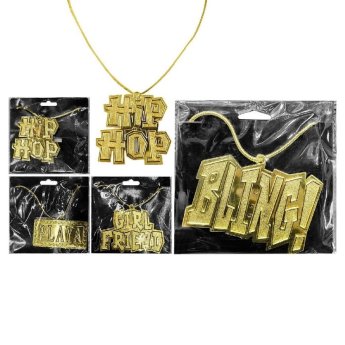 3-2672 Κολιέ Χρυσό Hip-Hop 14x14cm