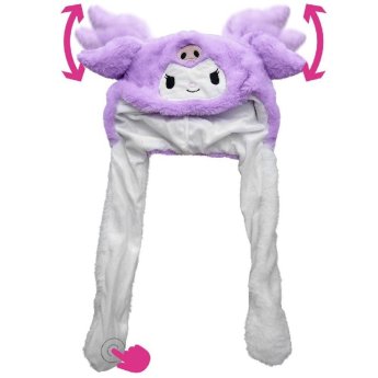 3-2677 Σκούφος μωβ Γάτα με Αυτιά  -  Κίνηση 50x26cm