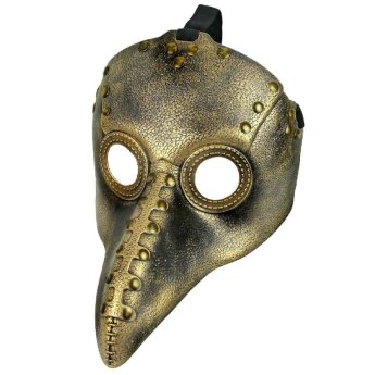 3-2679 Μάσκα Πλαστική Χρυσό Πουλί με Λάστιχο 28x19cm