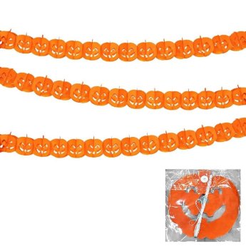 3-2644 ΠΑΚΕΤΟ ΜΕ 10 ΤΜΧ. Γιρλάντα Χάρτινη Κολοκύθας 17x15cm 3m