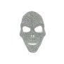 3-2565 Μάσκα Ενηλίκων Ασημί Νεκροκεφαλή με Διαμάντια 27x17cm