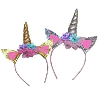 3-2583 ΠΑΚΕΤΟ ΜΕ 12 ΤΜΧ. Στέκα Μονόκερος Χρυσός με Λουλούδια