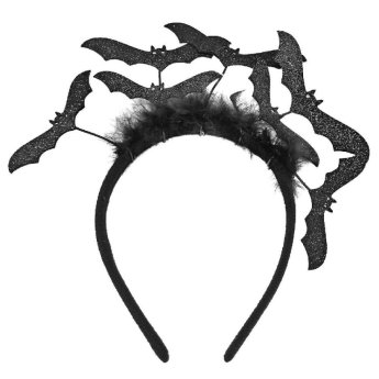 3-2541 Στέκα Μαύρη με Νυχτερίδες  -  Τούλι 25x20cm