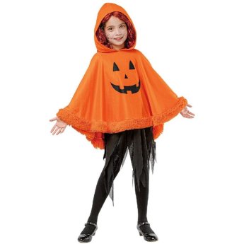 3-2521 Στολή Παιδικη Πόντσο Κολοκύθα Halloween