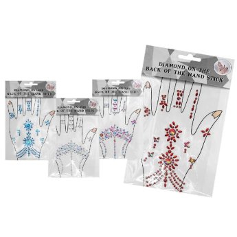 3-2466 ΠΑΚΕΤΟ ΜΕ 12 ΤΜΧ. Αυτοκόλλητα Gems για το Χέρι 20x12cm