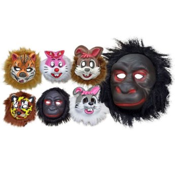3-2398 ΠΑΚΕΤΟ ΜΕ 12 ΤΜΧ. Μάσκα ?γρια ζώα με Μαλλιά