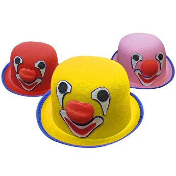 3-1907 Καπέλο Ημίψηλο Στρογγυλό με Σχέδια Κλόουν 23x28x10cm